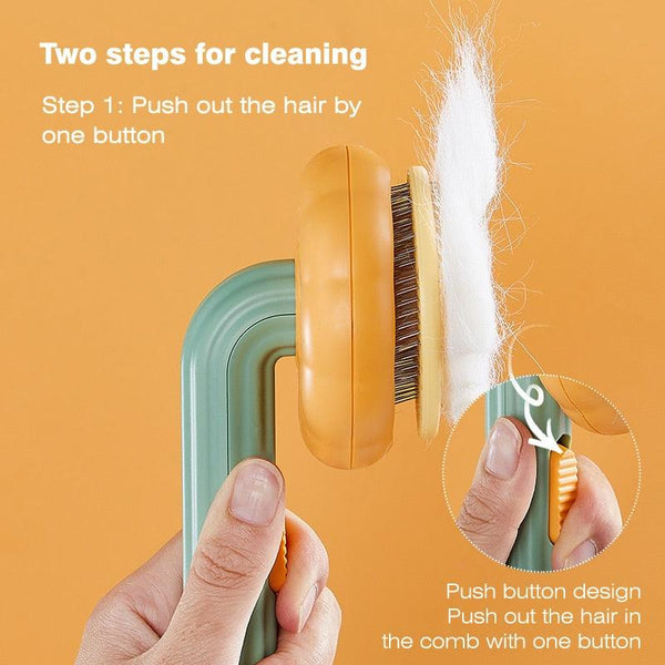 Push-plate Grooming Brush - The Pet Delights